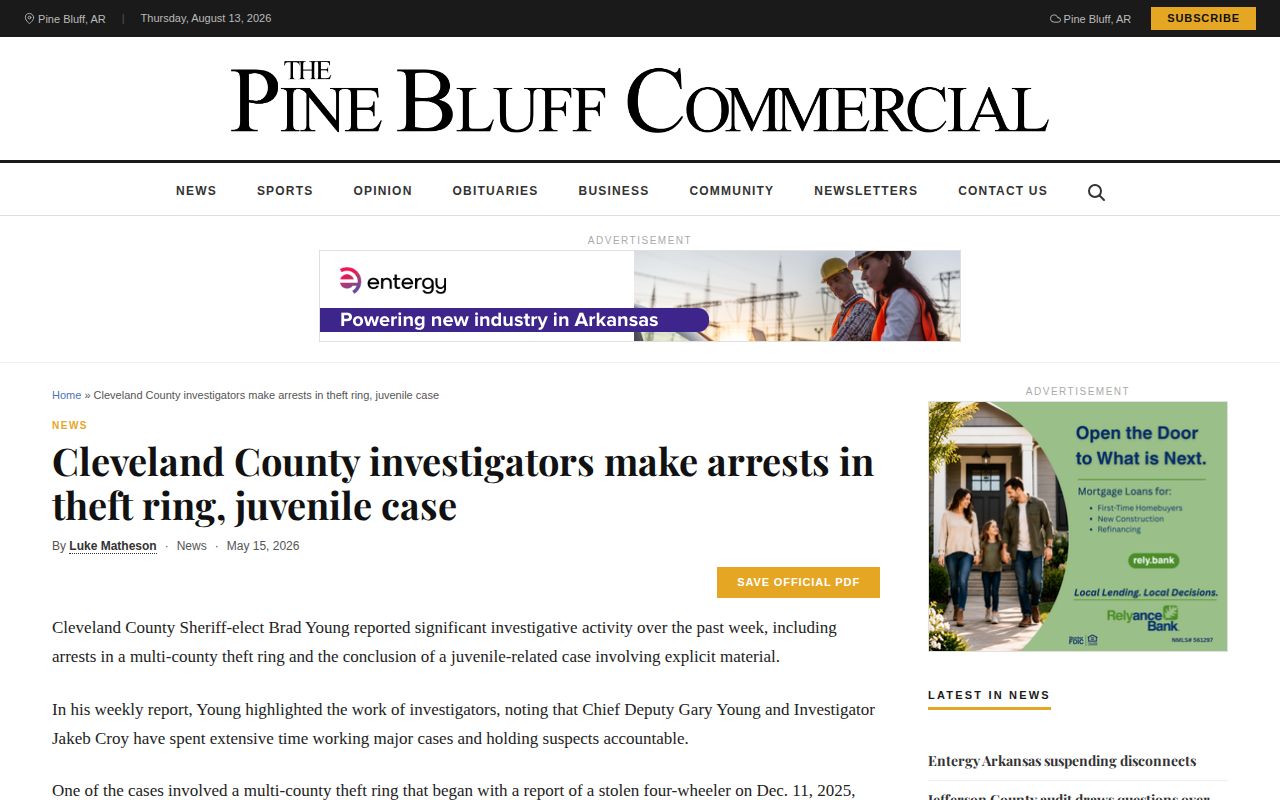 Cleveland County regional crime news report and arrest coverage