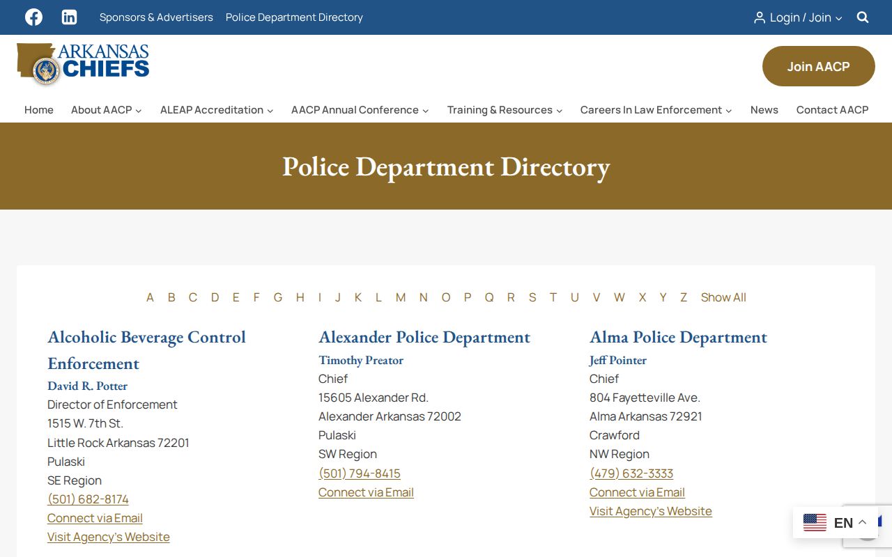 Rison Police Department directory record for Rison arrest-report requests